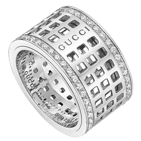 gucci white gold band ring|gucci diamond rings white gold.